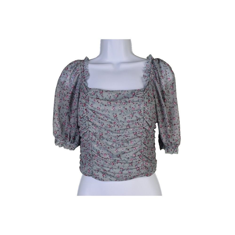 Wild Fable Floral Mesh Crop Top Small Cottagecore Coquette Fairy Grunge